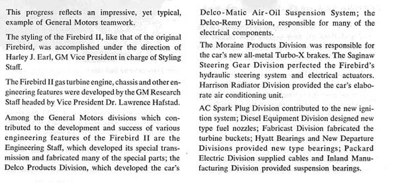 GM FIREBIRD II Family size gas turbine prototype 1956